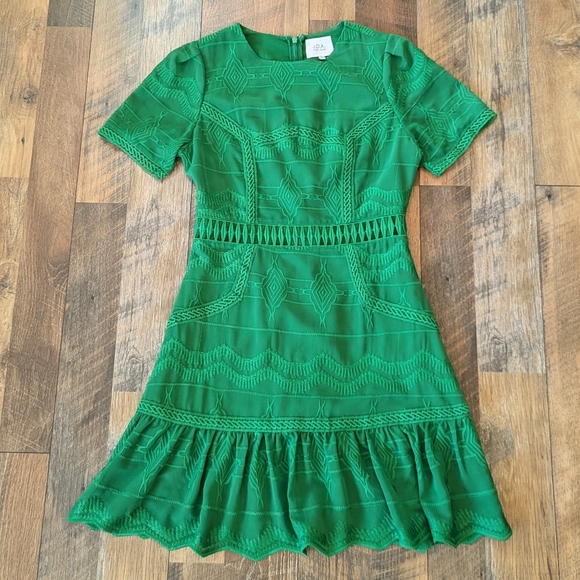 JOA JUST ONE ANSWER green mini dress S - Picture 2 of 7